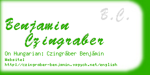 benjamin czingraber business card